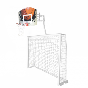 Trave de Futsal conjugada com tabela de basquete em policarbonato modelo Articulável