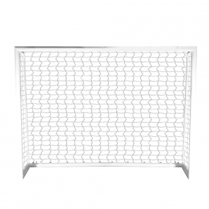 Trave de futsal modelo MONOBLOCO desmontável medindo 3,00m x 2,00m com Rede em fio 4mm 100% nylon com proteção UV